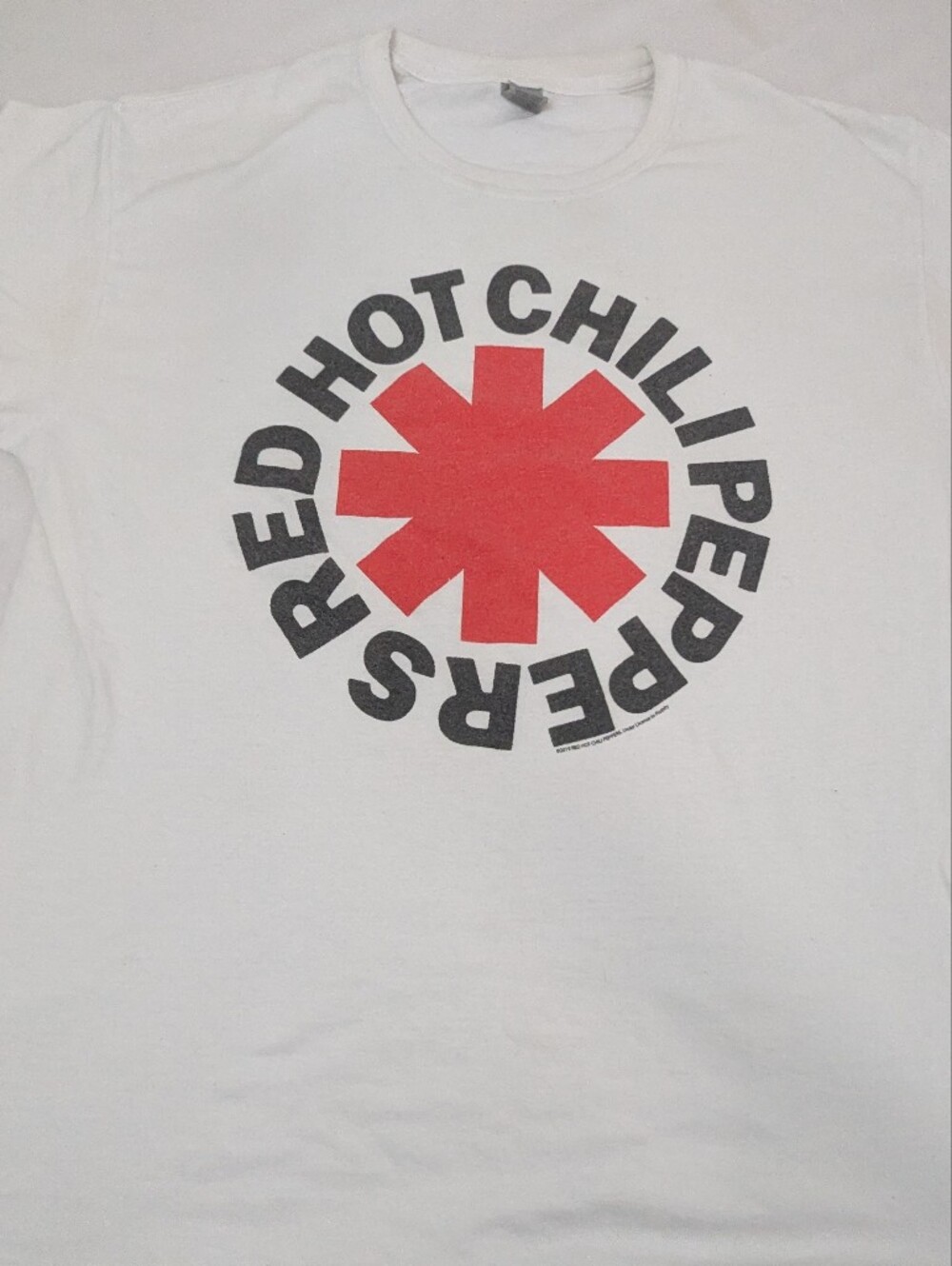 Red Hot Chili Peppers Men's  2019 White Logo Band Merch Tee Large